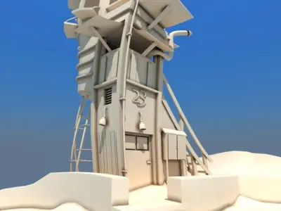 Cartoon house Low-poly 3D model