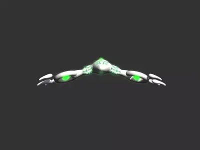 Tenfdali alien flying in air Low-poly 3D model