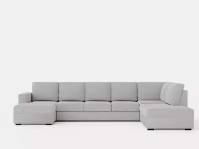 Crazy U Sofa Xl Divan Left Light Gray Low-poly 3D model