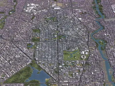 Changchun - 3D City Model Low-poly 3D model