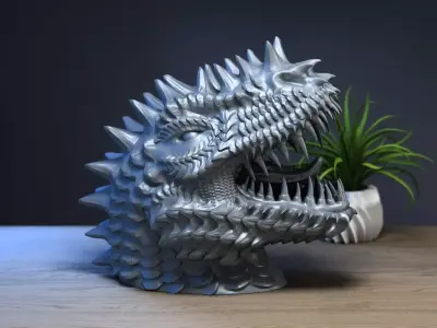 Dinosaure Headphone Stand Cyborg Headset Stand Perfect Gamer  3D print model