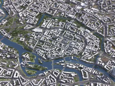 Wroclaw - 3D City Model Low-poly 3D model