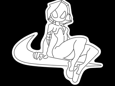 Spider Gwen Neon Sign 3D model