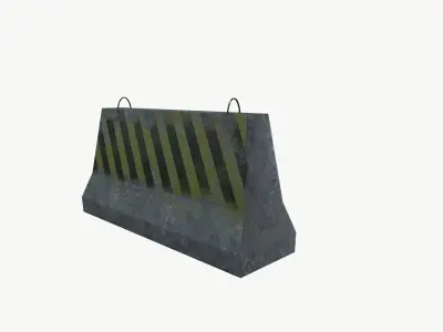 Concrete road barricade 3D model