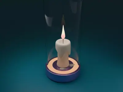 candle  flame art smoke  3D model