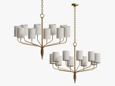 Juniper Textured Gold Leaf Chandelier by Troy Lighting 3D model