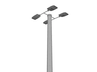 Concrete Lamp Post - Light Pole - Light Post - Street Light 22 3D model