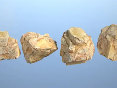 6 Modular Cliff Rocks - 240814 Low-poly 3D model