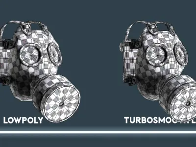 10 Gas masks base mesh Low-poly 3D model