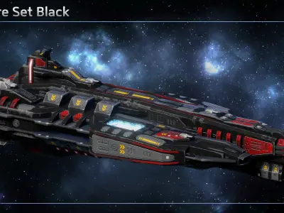 Spaceship Anne Bonny Pirate Attack Carrier Low-poly 3D model