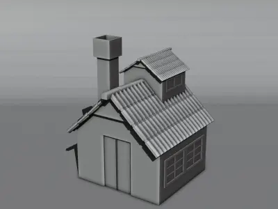 Low Poly House Low-poly 3D model