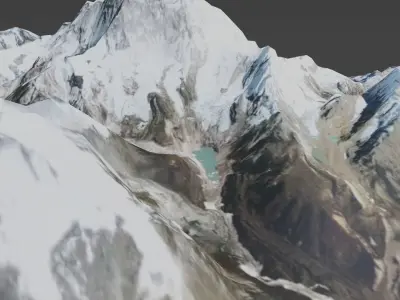  Makalu Mountain Low-poly 3D model
