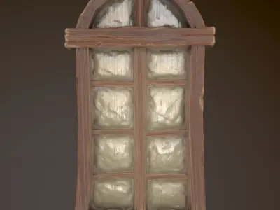 Stylized Door and Window pack Low-poly 3D model