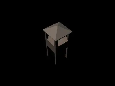 Security Watch Tower Low-poly 3D model