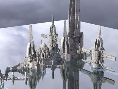 Sci fi Pure Energy City 1 Kitbash 3D model