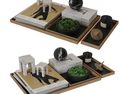 Decorative coffee table set 3 3D model