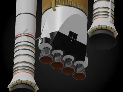 DIRECT 3 Jupiter rocket 3D model
