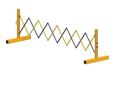 Expandable barricade Low-poly 3D model