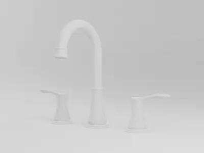 Double handed bathroom faucet 3D model