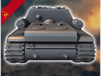 KV-7 U-18 152mm - Soviet army WW2 Second World East front Ostfro 3D print model