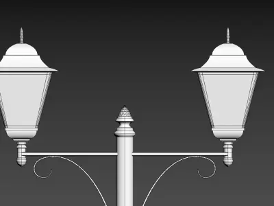 lamppost two street lamps Free 3D model