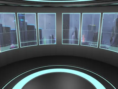 Sci Fi Room Low-poly 3D model