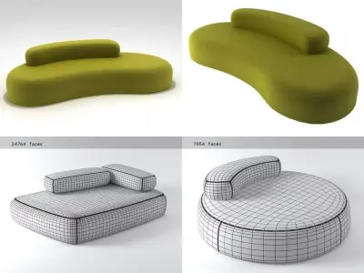 Bubble Rock Sofa 3D model
