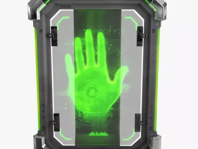 Sci-Fi Digital Hand Scanner v2 Low-poly 3D model