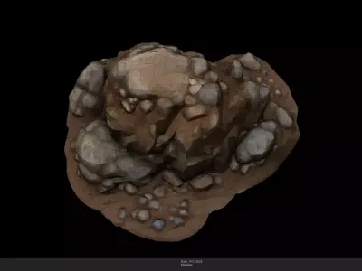 Stylized Dirt Mound Game Ready - AI Low-poly 3D model