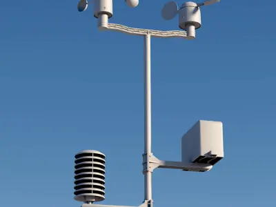Weather meteo station device Low-poly 3D model