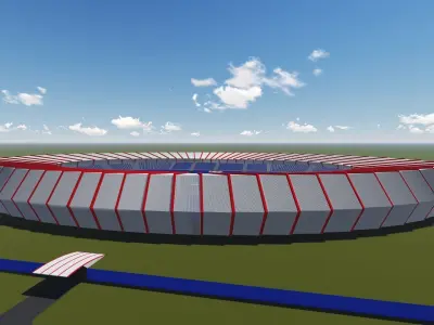 Stadium soccer Low-poly 3D model