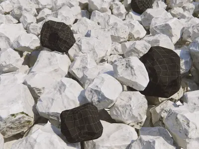 Rocks pile of Low-poly 3D model