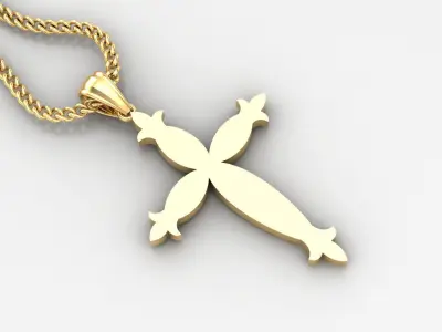 Light Gold 18K Cross Pendant 1CP089 3D print model purchase