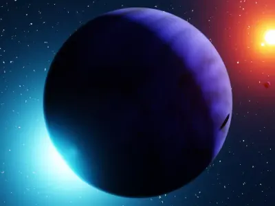 Procedural Dark Planet - Stylized Sci Fi Space World 3D model