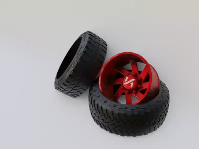 Tire and wheel pack 3D model