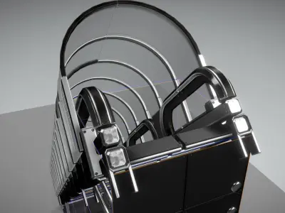 Futuristic Stairs Collection Silver and Basic Version Low-poly 3D model