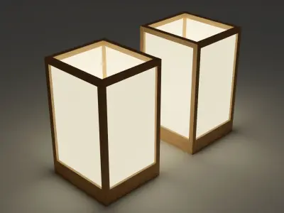 Light Lamp Traditional Asian Style 3D Model Low-poly 3D model