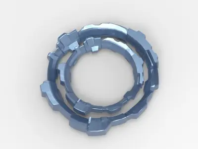 Alien technology orb array collection Low-poly 3D model