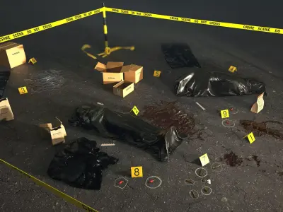 Crime Scene Assets Low-poly 3D model