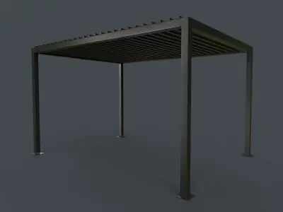 PBR Wooden Pergola Gazebo B3  Low-poly 3D model
