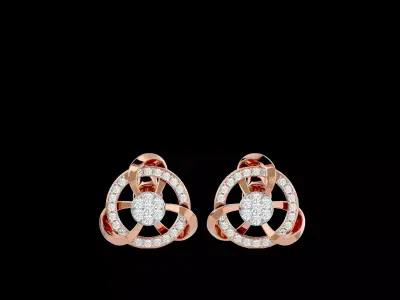 Light Minimalist Diamond Earrings 3D print model 3