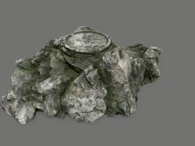 Ladder Ruin Low-poly 3D model 11