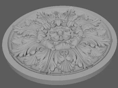 rosette decorative medallion 3D model 10