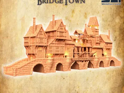 Modular BridgeTown Tabletop Terrain 28 MM 3D print model