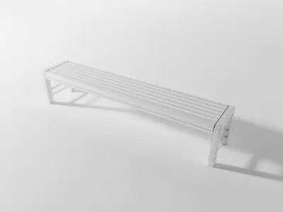 Bench 1 made of metal and wood Low-poly 3D model