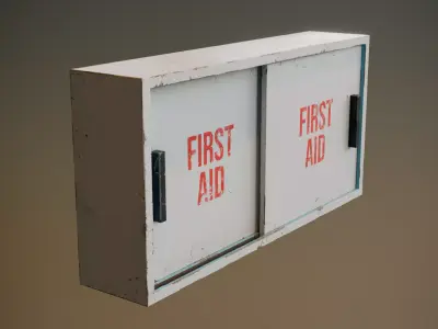 Sliding Door First Aid Cabinet Low-poly 3D model
