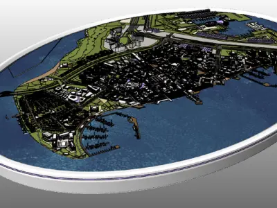 Highresolution city model groups 3D model