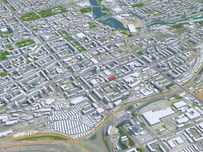 Chelyabinsk Downtown Russia Low-poly 3D model