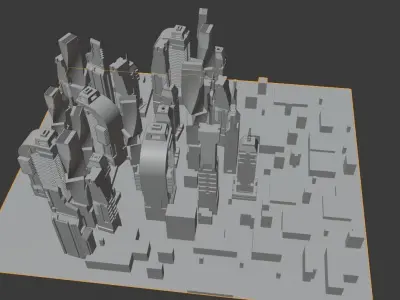 sci fi bilding set 3D model