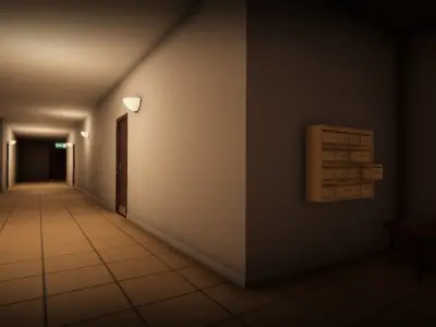 Modular Apartment Environment for Unity Low-poly 3D model